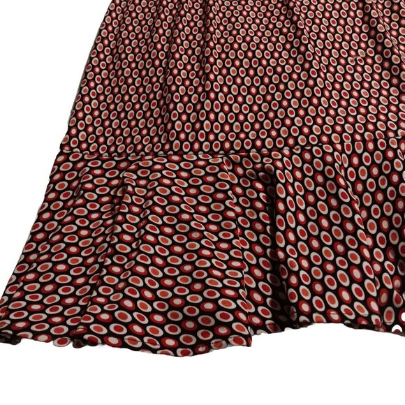 DFA New York Skirt Womens Medium Red Black wit Bottom Ruffle Polyester & Spandex - Picture 2 of 6